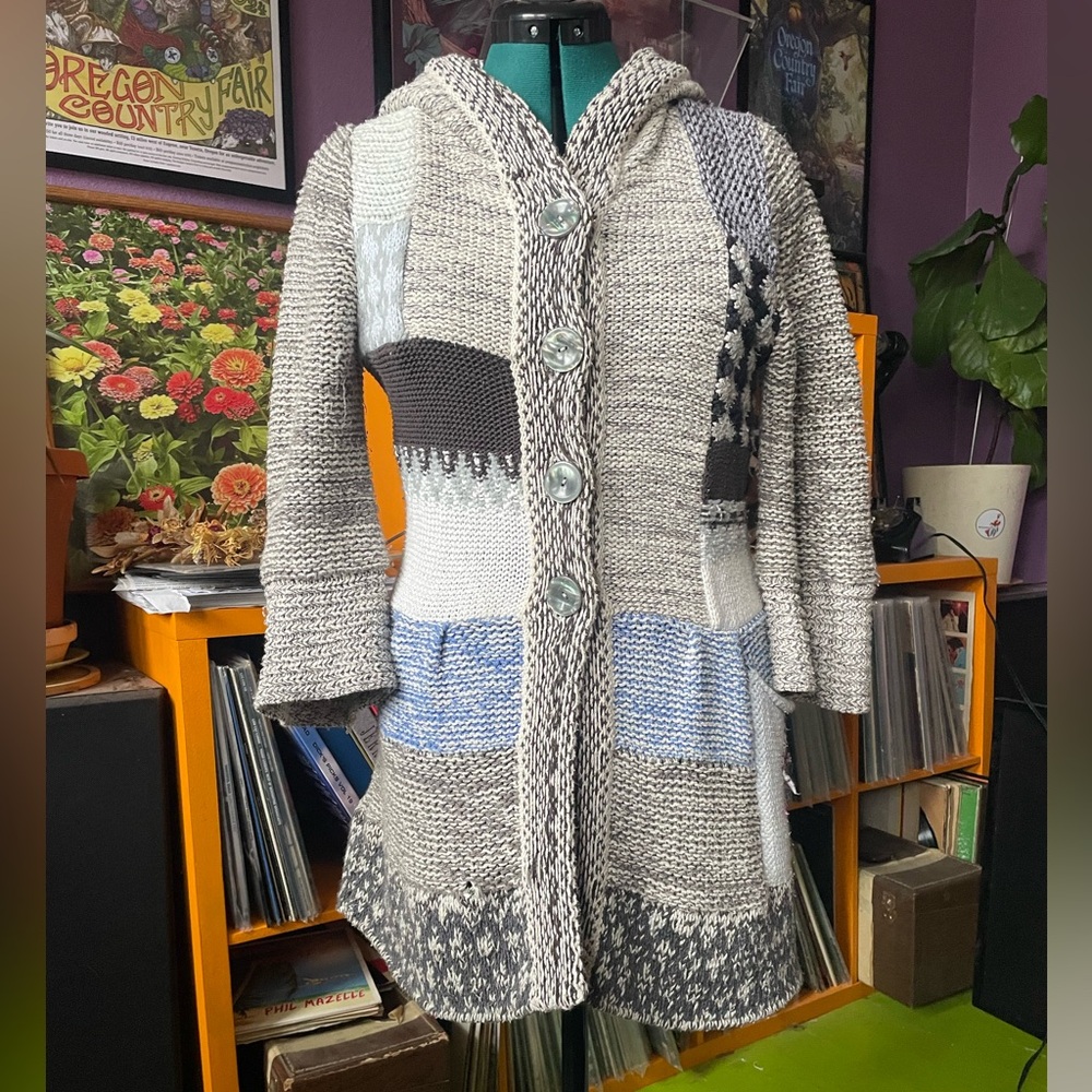 Free People Multicolor Patchwork Cardigan